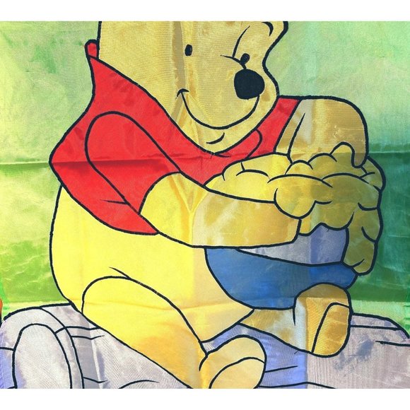 VTG Disney 1998 Pooh 100 Acre Collection Embroidered 100% Nylon Yard Flag 43x27 - Picture 6 of 9